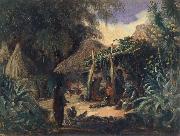 Johann Moritz Rugendas Indian Hut in the Village of Jalcomulco oil painting on canvas
